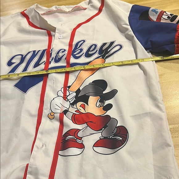 # 0896+ Mickey Mouse Baseball Kids Shirt - White and Blue - Picture 5 of 6